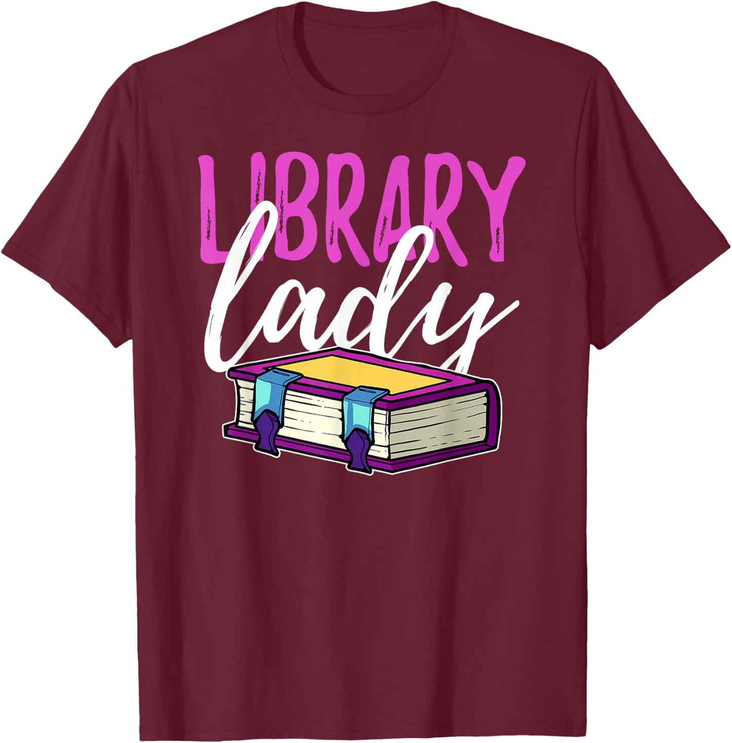 Librarian Library Reading Bookworm Books T-Shirt - T-Shirt | Maroon