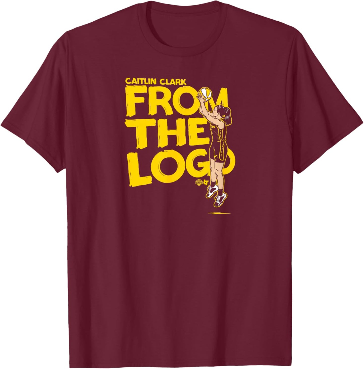 Caitlin Clark - from The Logo - Indiana Basketball T-Shirt - T-Shirt | Maroon