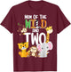 Mom of the Wild and Two Zoo Theme Birthday Safari Jungle T-Shirt - T-Shirt | Maroon