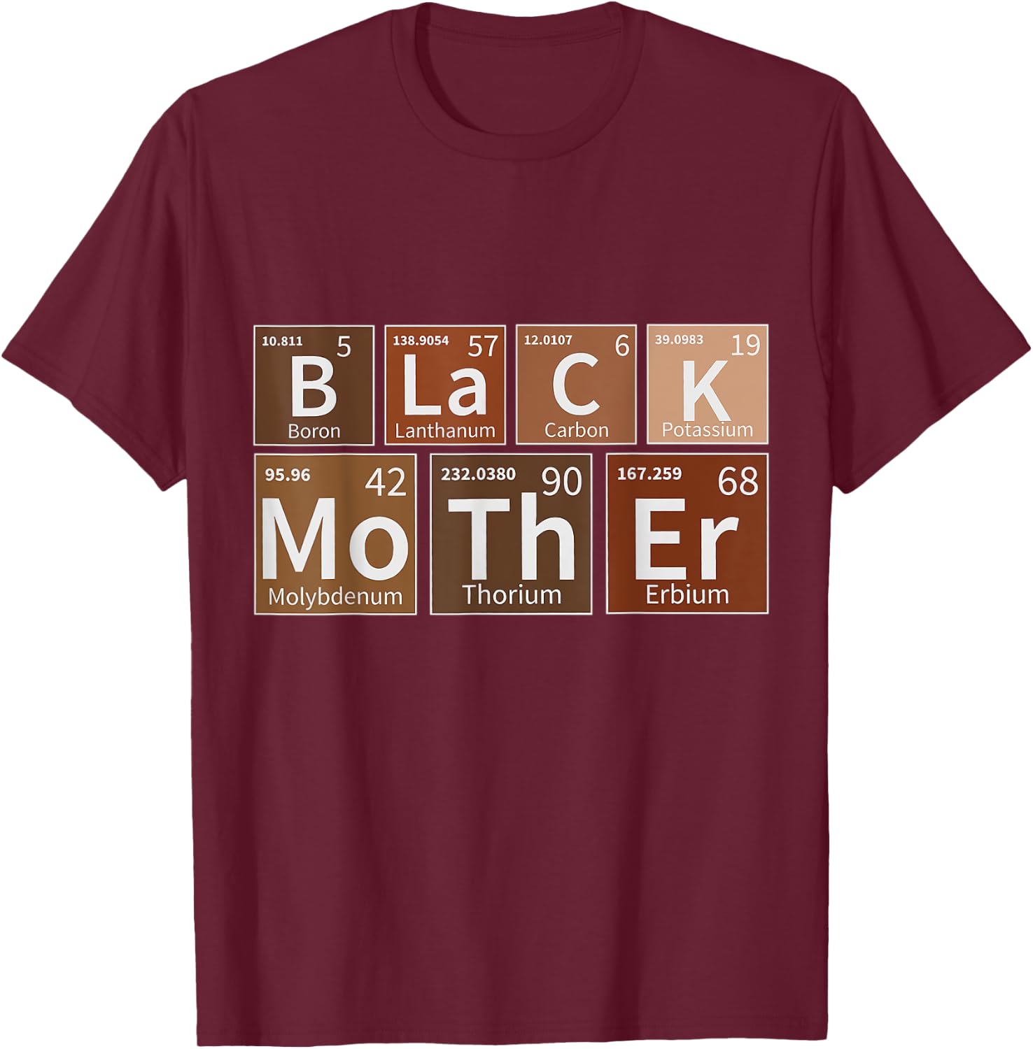 Melanin Black Mother Periodic Table African American Mom T-Shirt - T-Shirt | Maroon