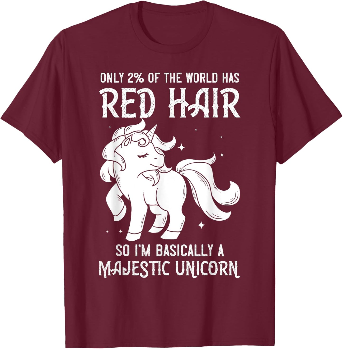 Red Hair Unicorn Gift Redhead Funny Red Headed T-Shirt - T-Shirt | Maroon