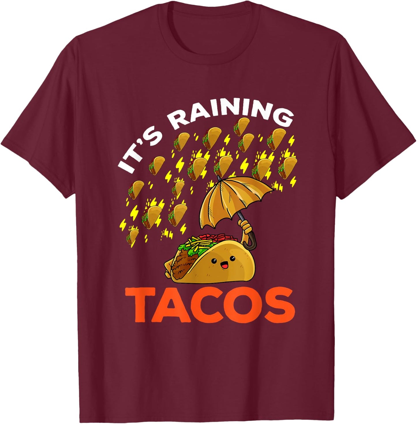 It's Raining Tacos Funny Mexican Food Kids Boy Girl T-Shirt - T-Shirt | Maroon