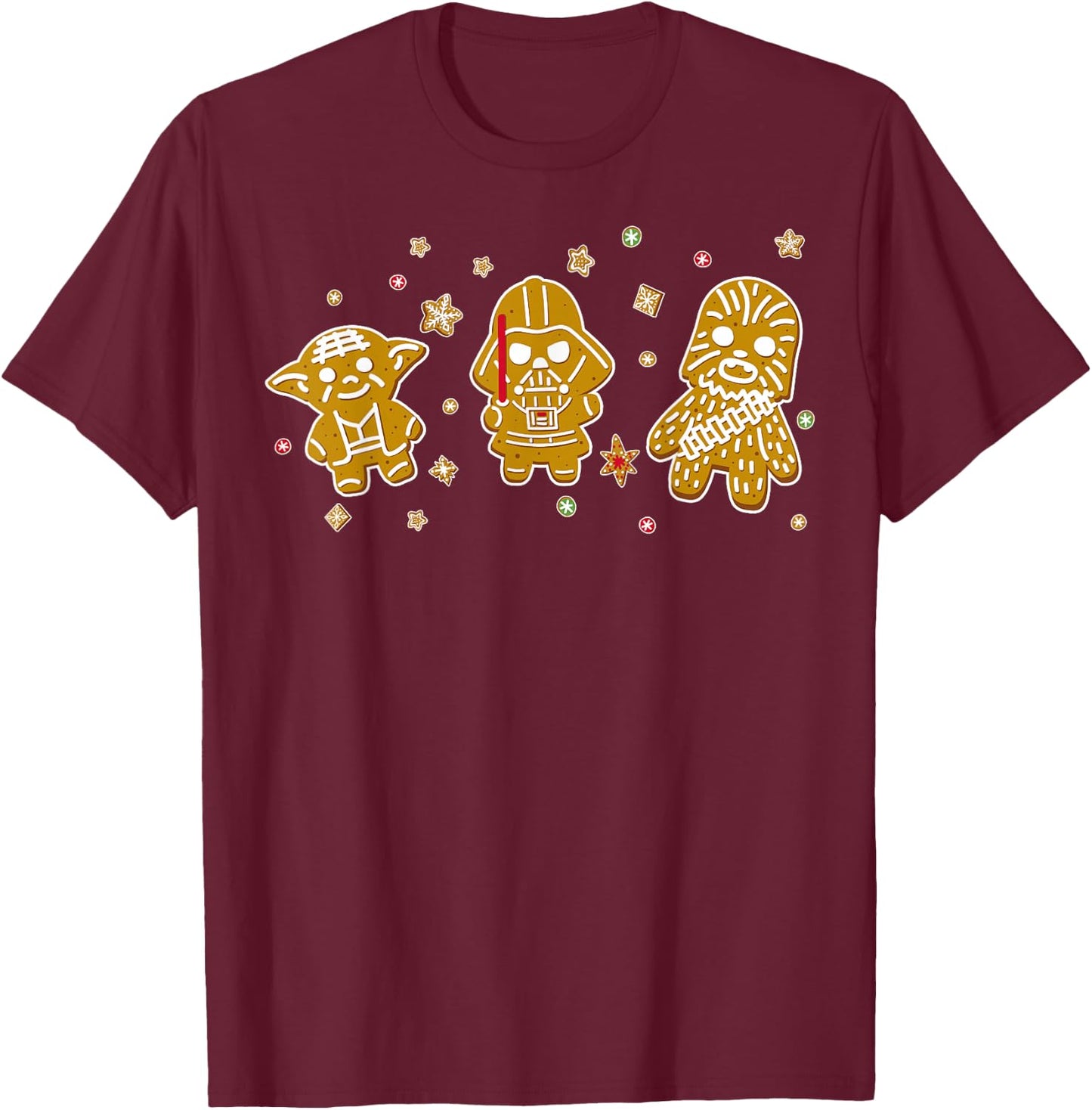 Star Wars Character Gingerbread Portrait T-Shirt - T-Shirt | Maroon