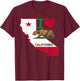I Love California T-Shirt - T-Shirt | Maroon