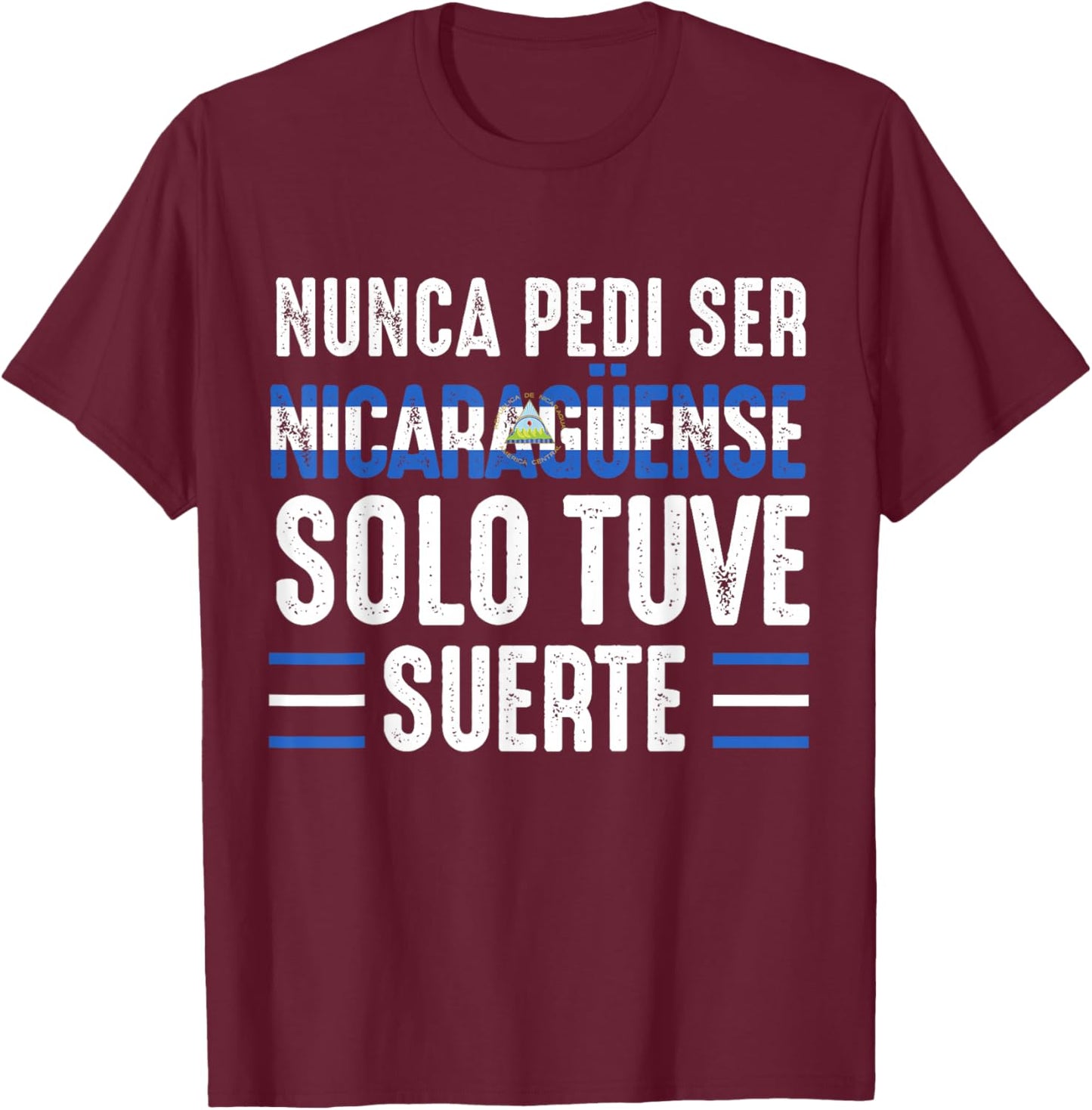 Nicaragua Flag Camiseta Nicaraguan Nicoya Pinoleros Nica T-Shirt - T-Shirt | Maroon