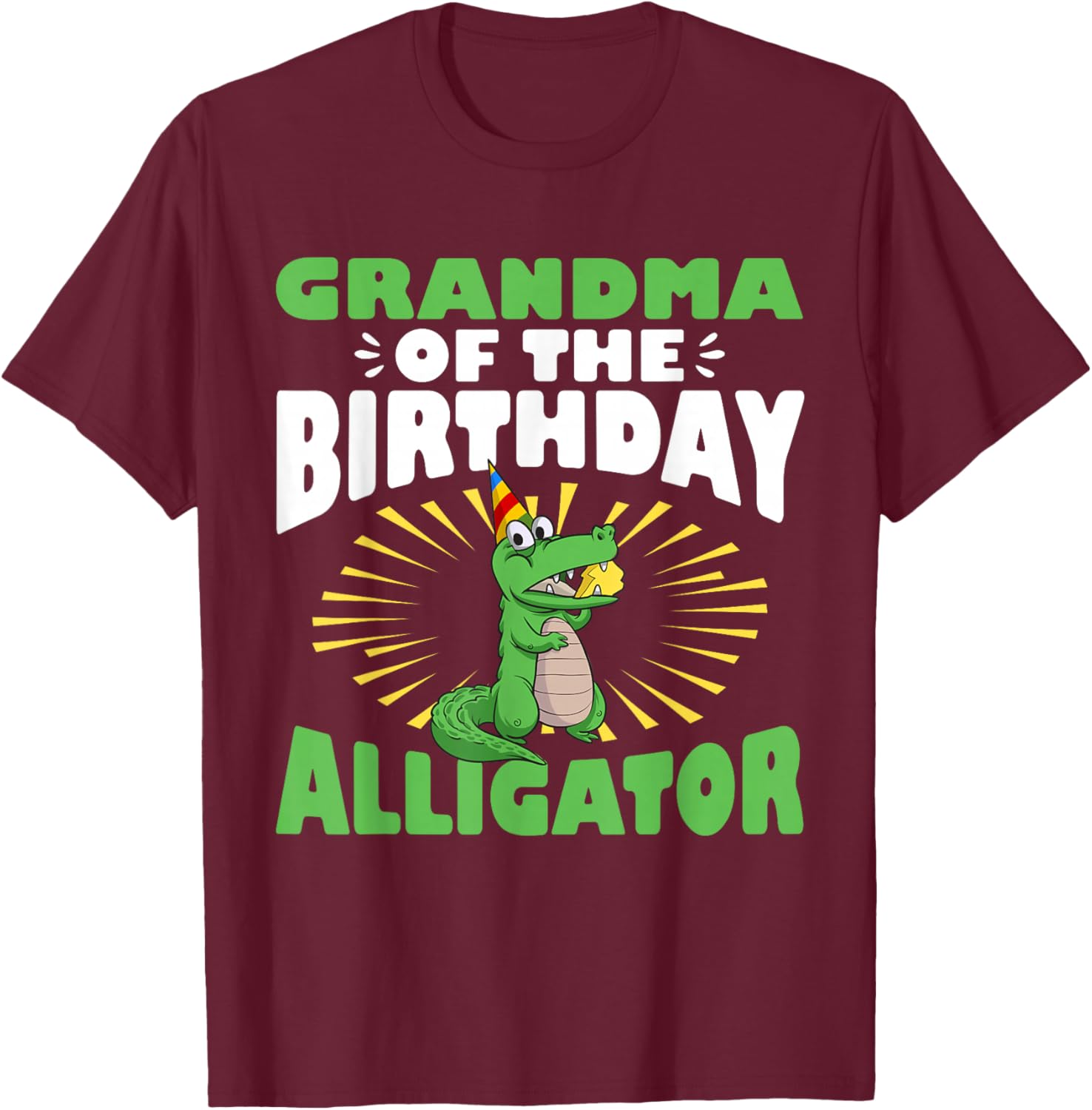 Alligator Birthday Crocodile Alligator Grandma T-Shirt - T-Shirt | Maroon