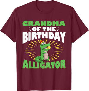 Alligator Birthday Crocodile Alligator Grandma T-Shirt - T-Shirt | Maroon