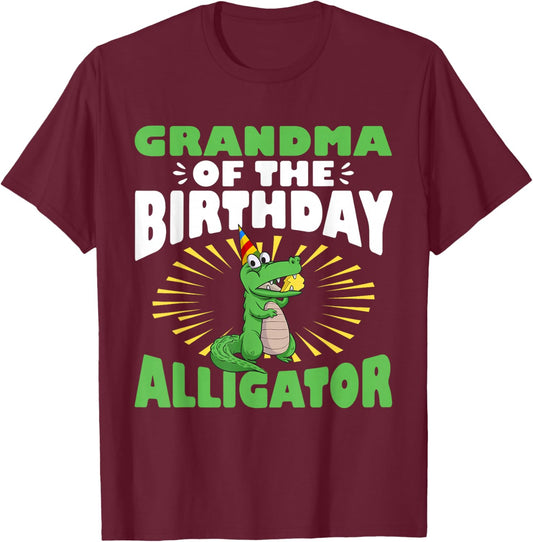 Alligator Birthday Crocodile Alligator Grandma T-Shirt - T-Shirt | Maroon