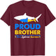 Proud Brother World Down Syndrome Awareness Day Shark T21 T-Shirt - T-Shirt | Maroon