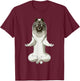 Funny Yoga Dog Keeshond T-Shirt - T-Shirt | Maroon