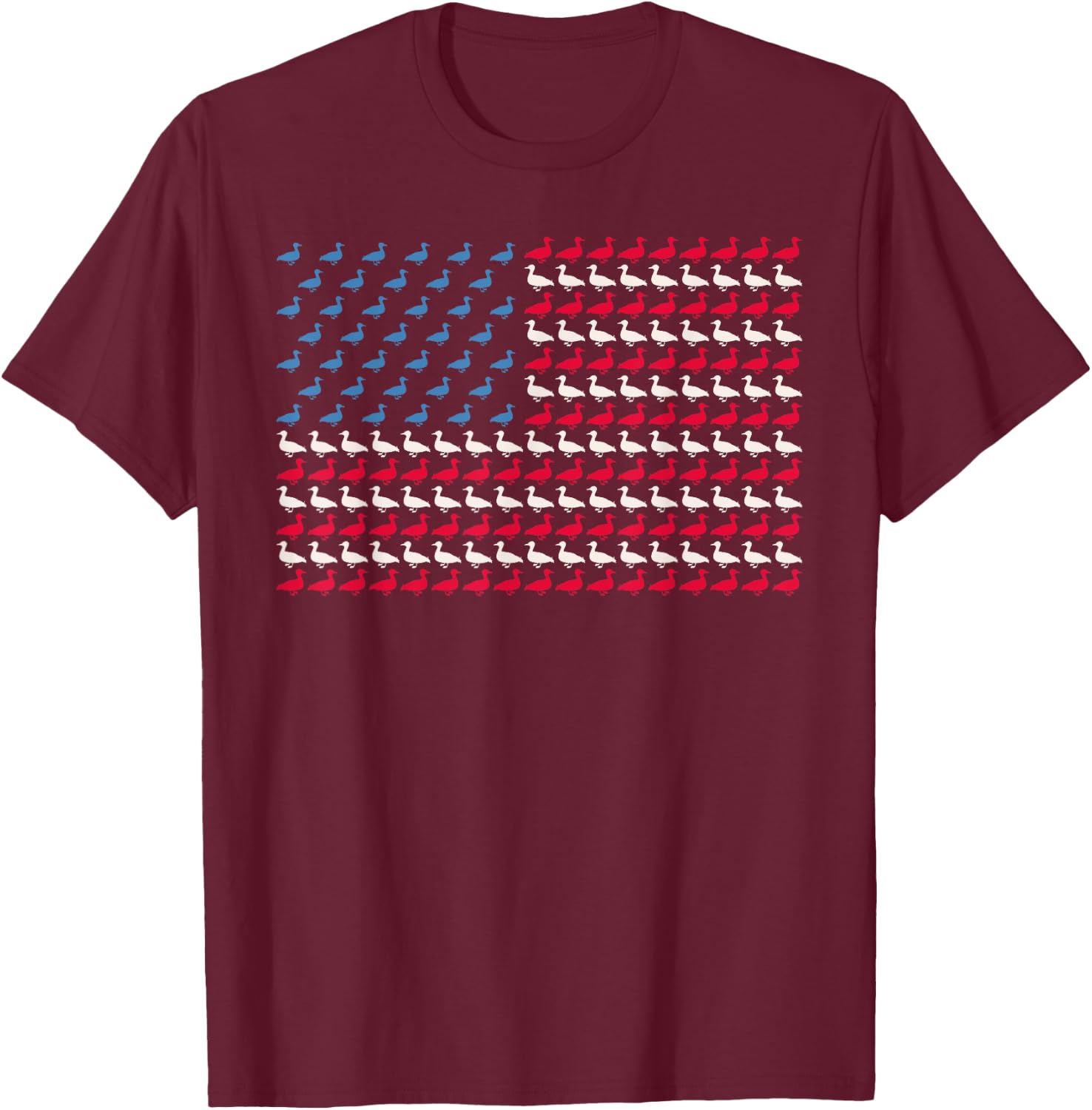 Mallard American Flag Duck US 4th Of July Drake USA Gift T-Shirt - T-Shirt | Maroon