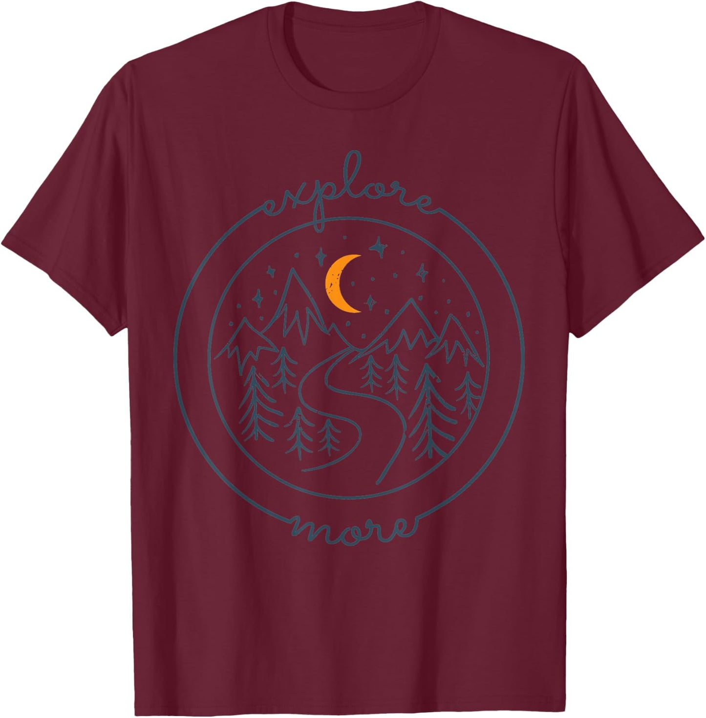 Explore More Adventure Camping Camper Hiking Outdoor Gift T-Shirt - T-Shirt | Maroon