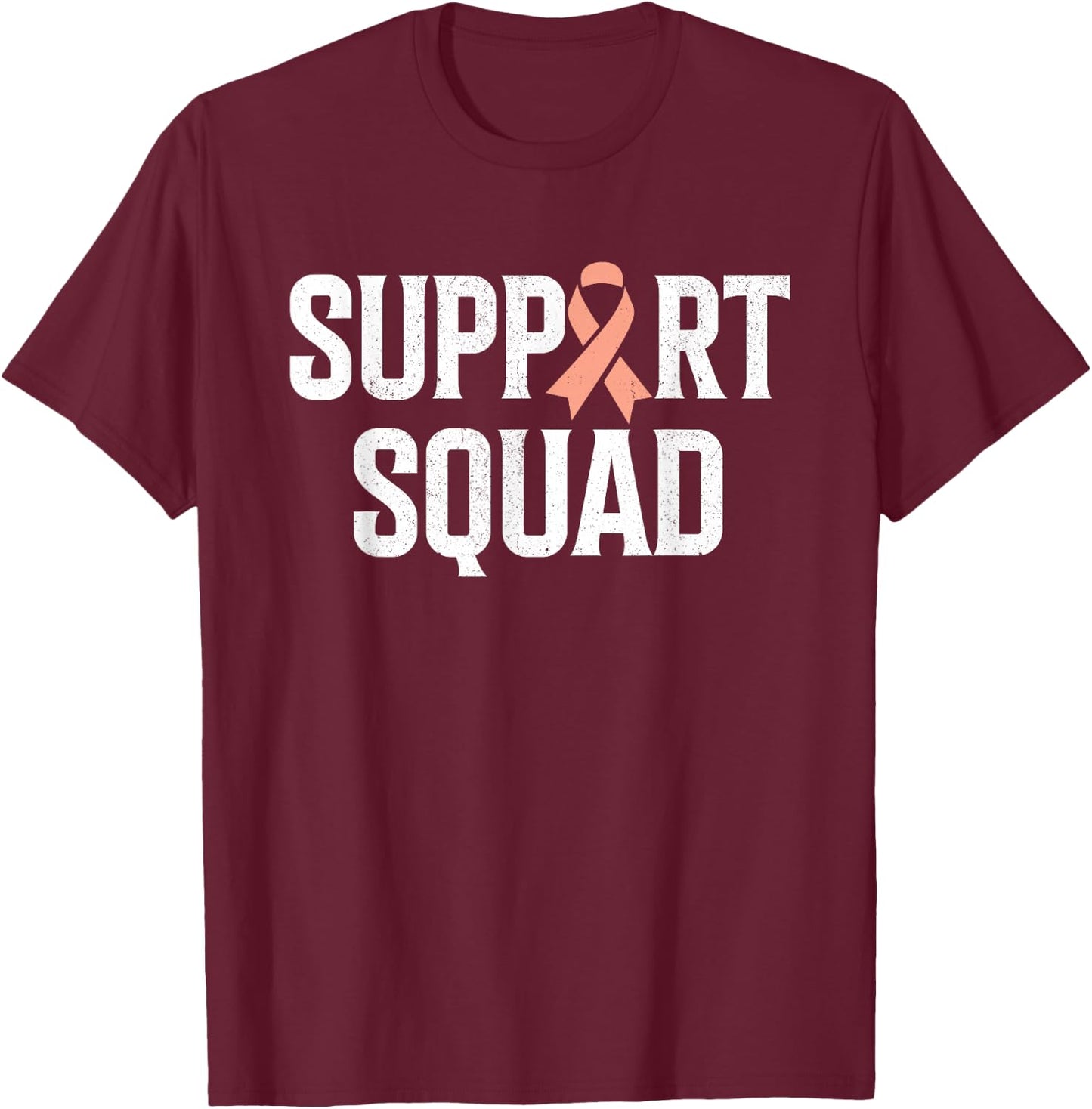Support Squad Support Uterine Cancer Awareness T-Shirt - T-Shirt | Maroon