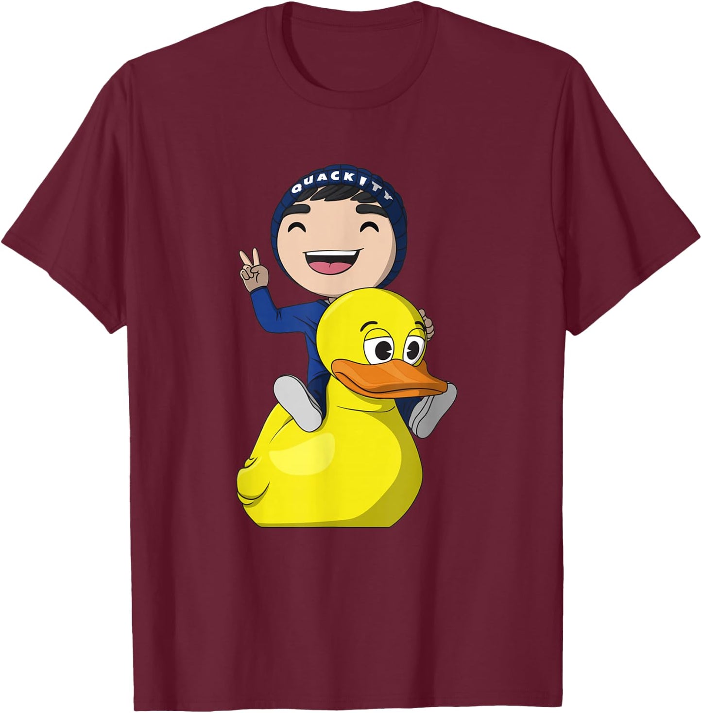 Quackity Black Small T-Shirt - T-Shirt | Maroon