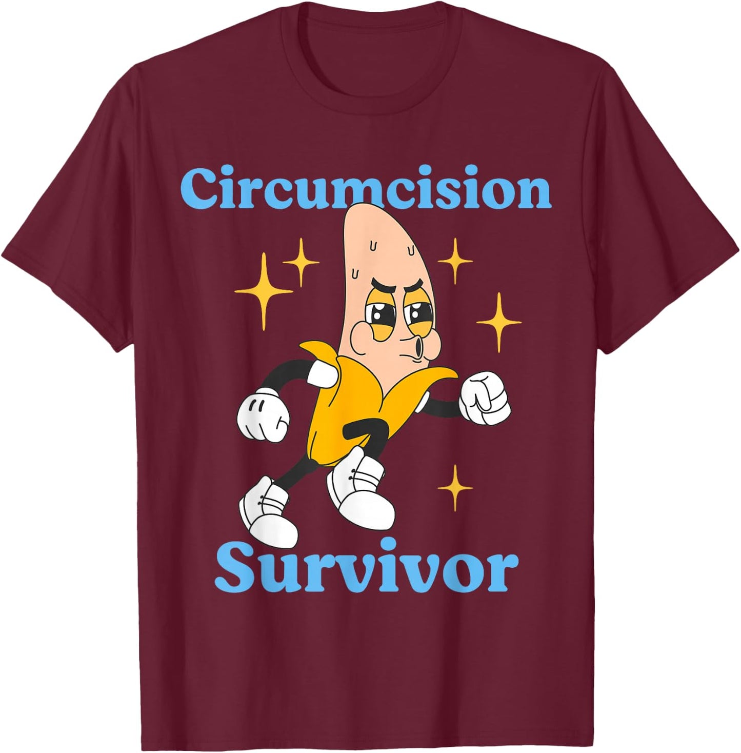 Retro Circumcision Survivor Funny Adult Humor Religious T-Shirt - T-Shirt | Maroon