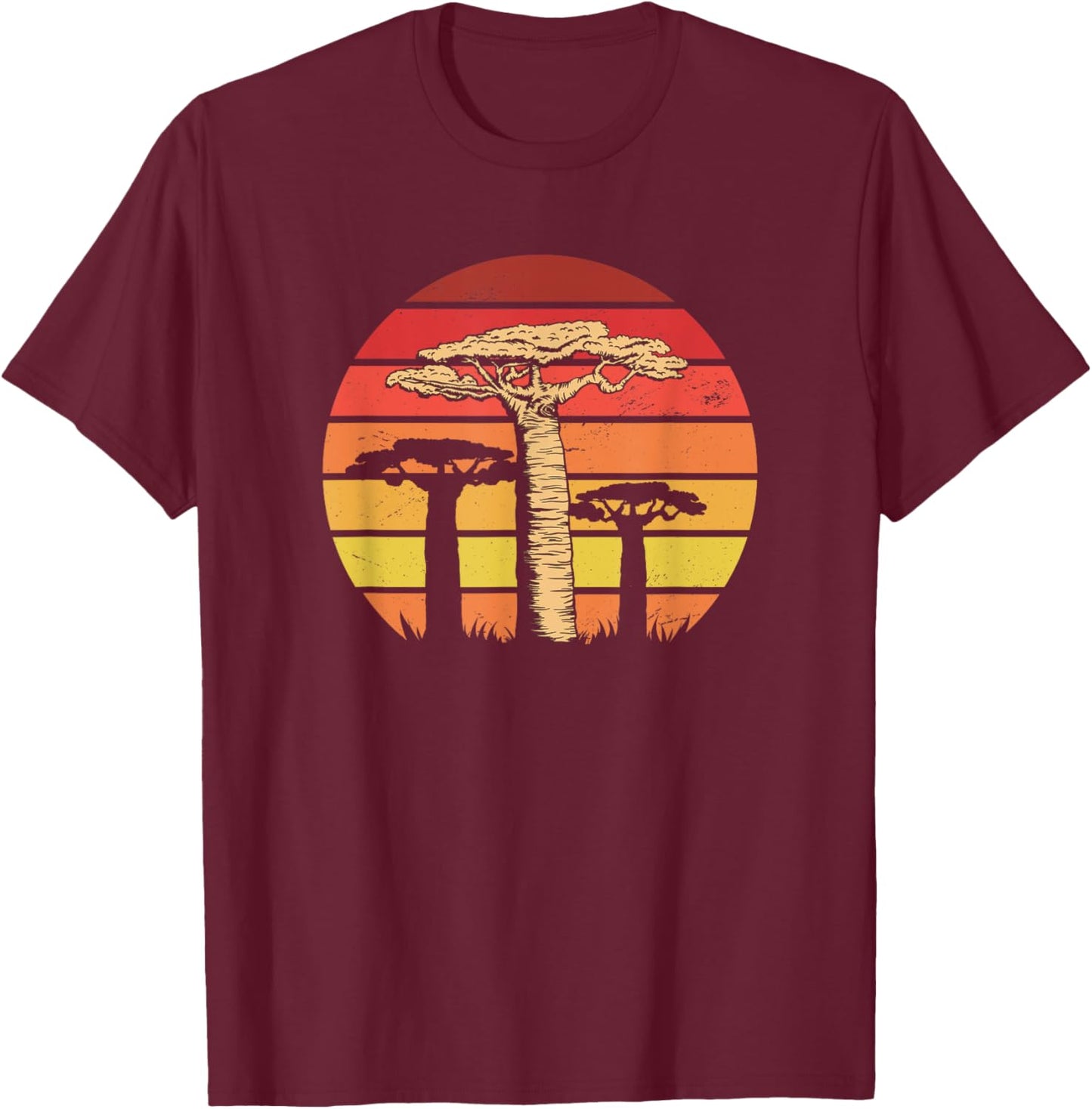 African Trees Baobab T-Shirt - T-Shirt | Maroon