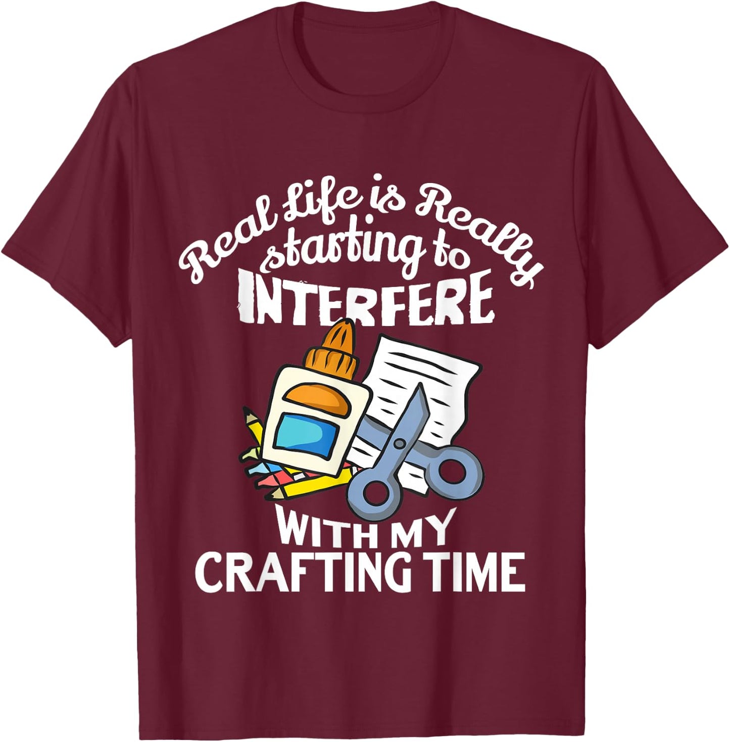 Crafting Gifts For The Women Girls Adults Crafters Crafter T-Shirt - T-Shirt | Maroon