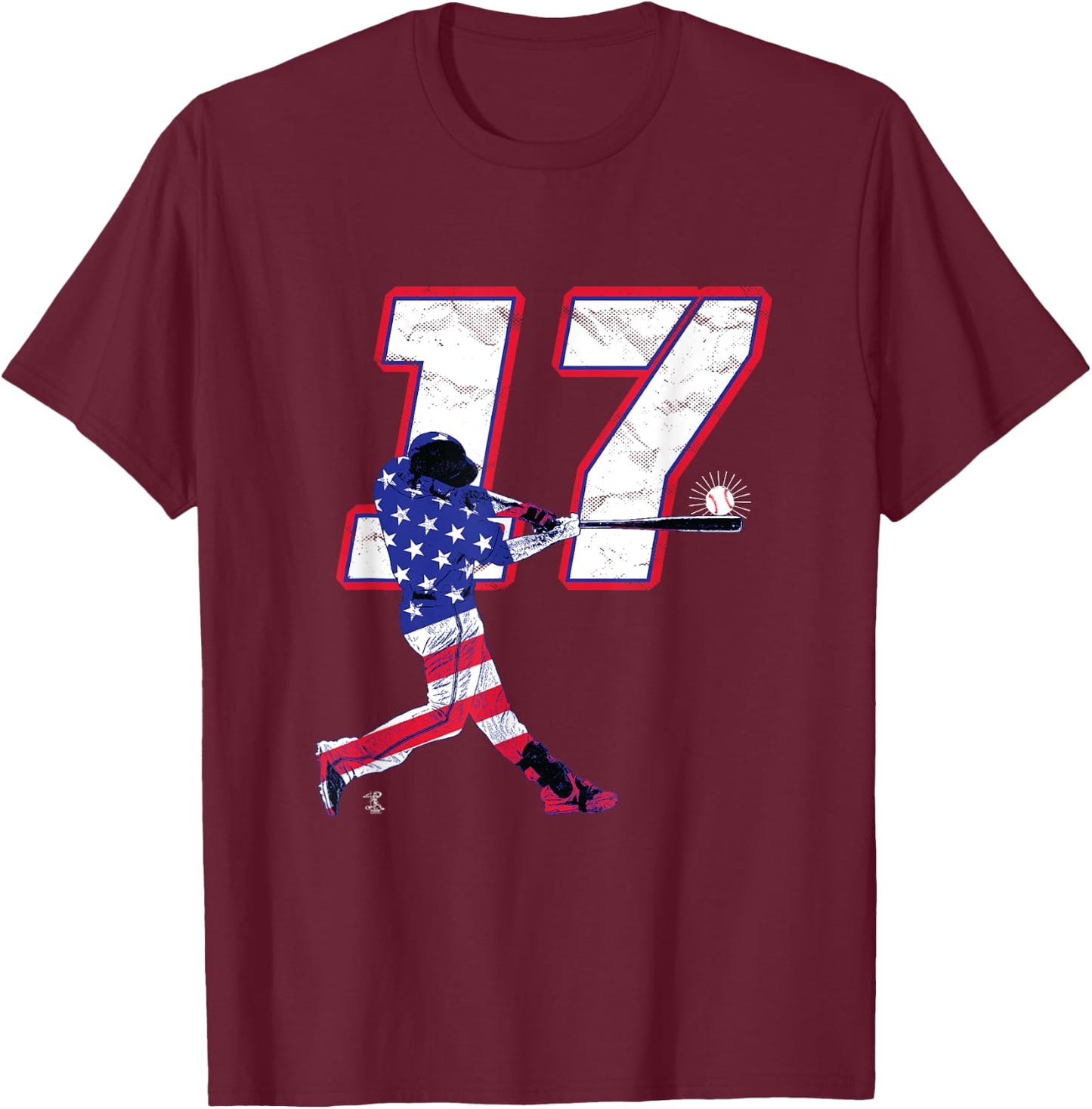 Rhys Hoskins Flag Silhouette Gameday T-Shirt - T-Shirt | Maroon