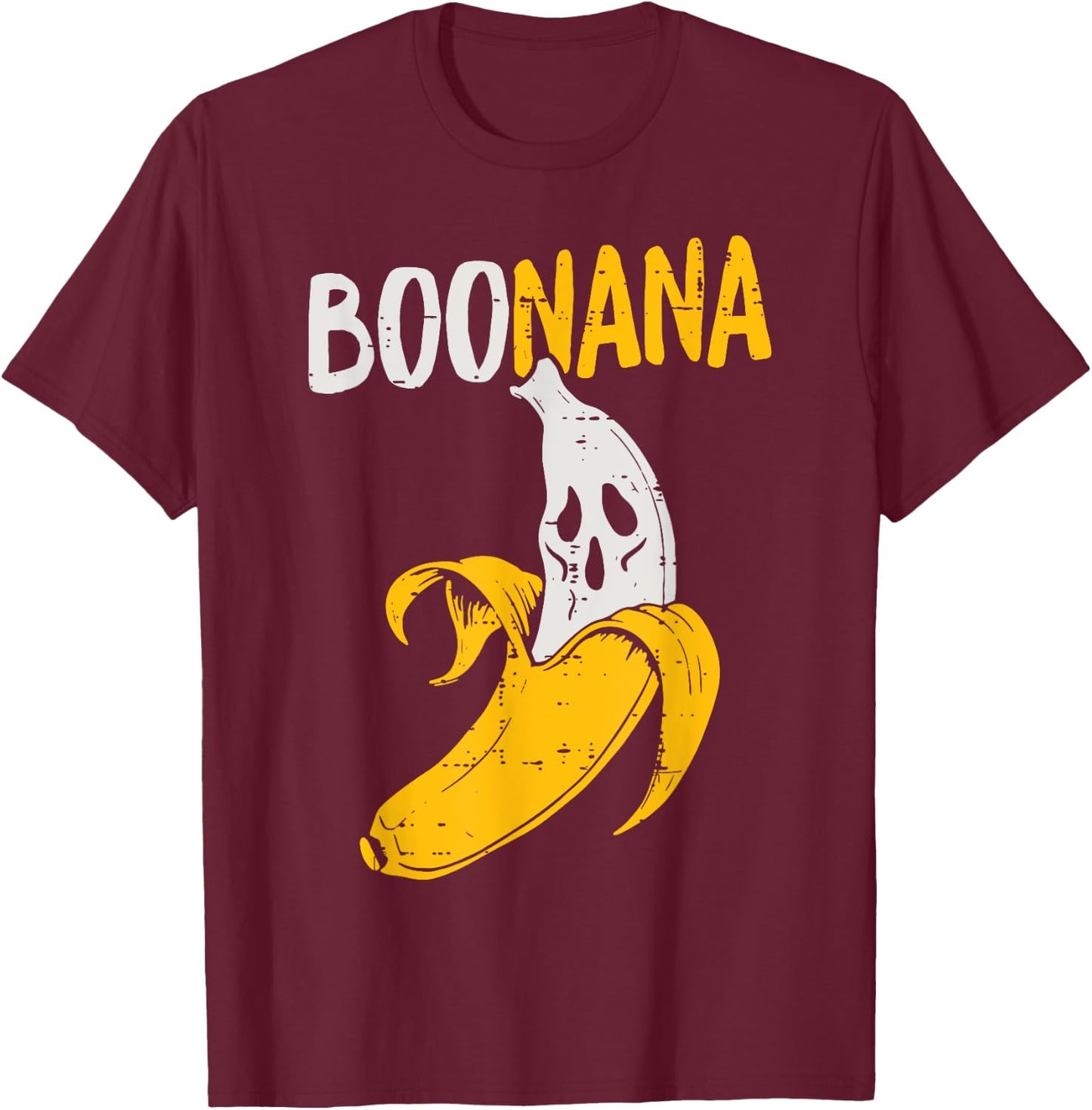 Cute Ghost Banana Halloween Costume Funny Kids Women Boonana T-Shirt - T-Shirt | Maroon