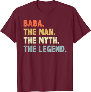 Baba The Man Myth Legend Father’s day Gift Papa Grandpa T-Shirt - T-Shirt | Maroon