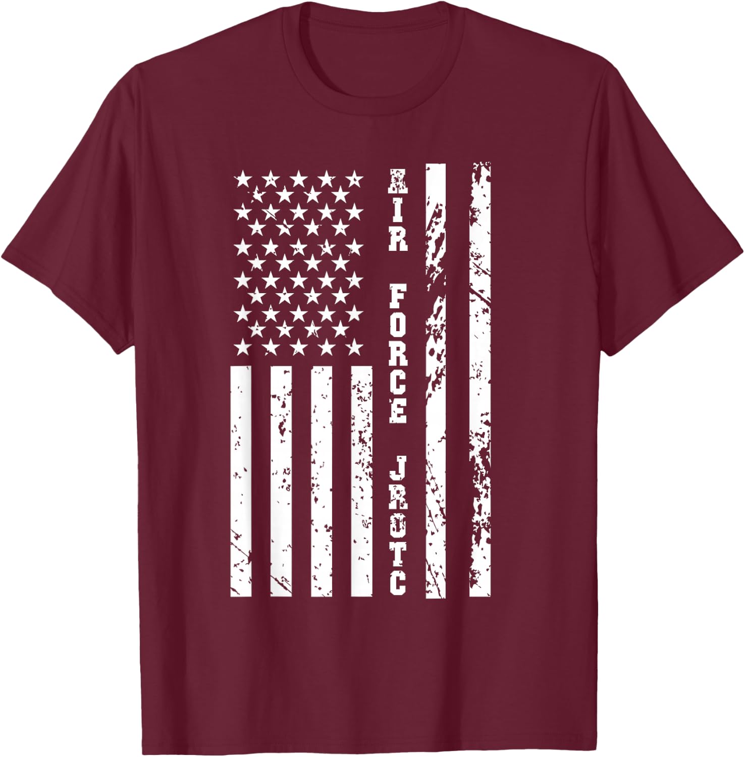 USAF JROTC Air Force Junior ROTC w US Flag T-Shirt - T-Shirt | Maroon