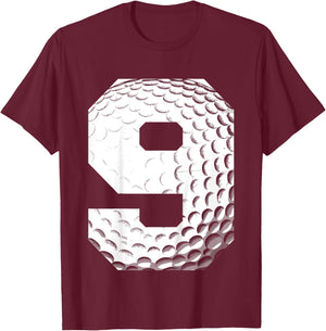 Kids 9th Birthday Boy Golf Player Golf 9 Years Old T-Shirt - T-Shirt | Maroon