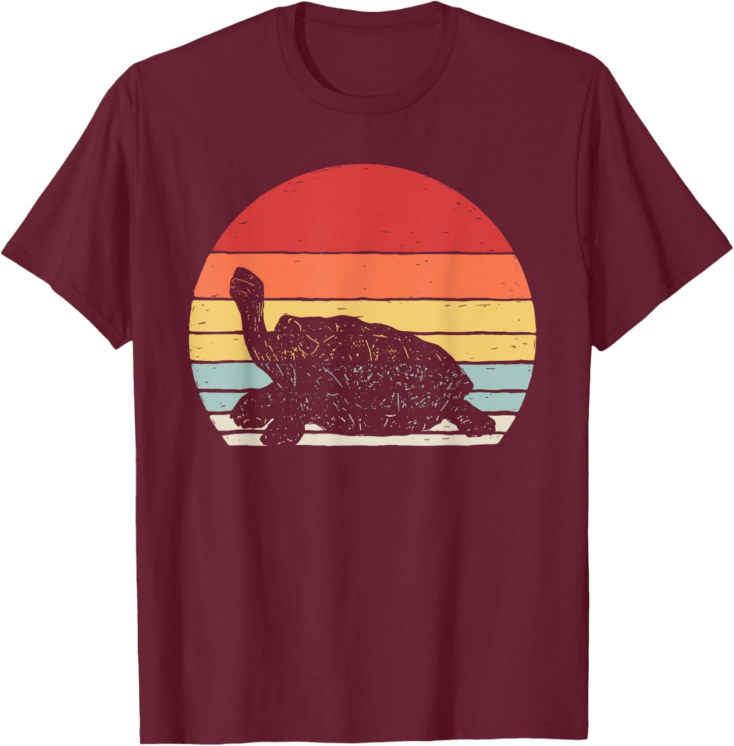 Vintage Retro Galapagos Tortoise T-Shirt - T-Shirt | Maroon
