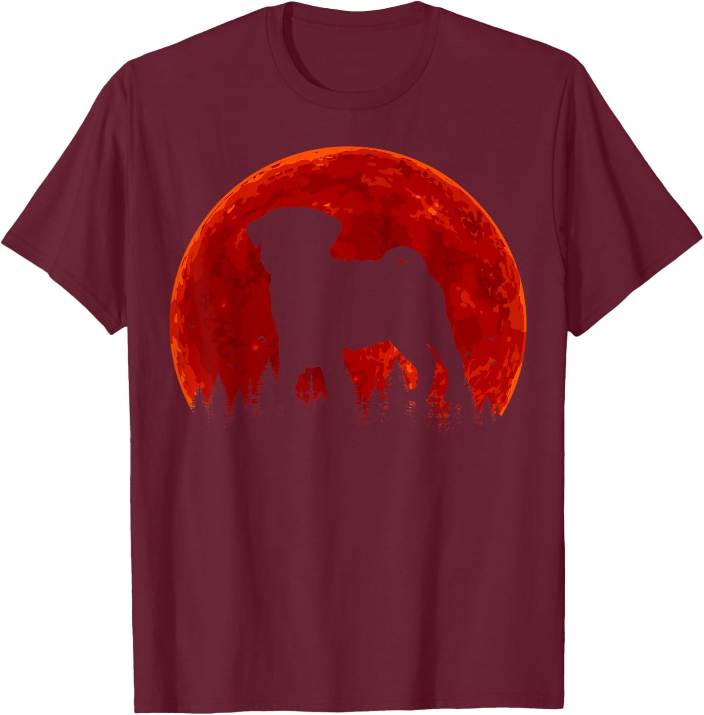 Funny Pug Witch Halloween Pumpkin Scary Costume Dog Lovers Men Women Kids T-Shirt - T-Shirt | Maroon