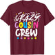 The Crazy Cousin Crew -Kids , Black, Small, Short Sleeve T-Shirt - T-Shirt | Maroon