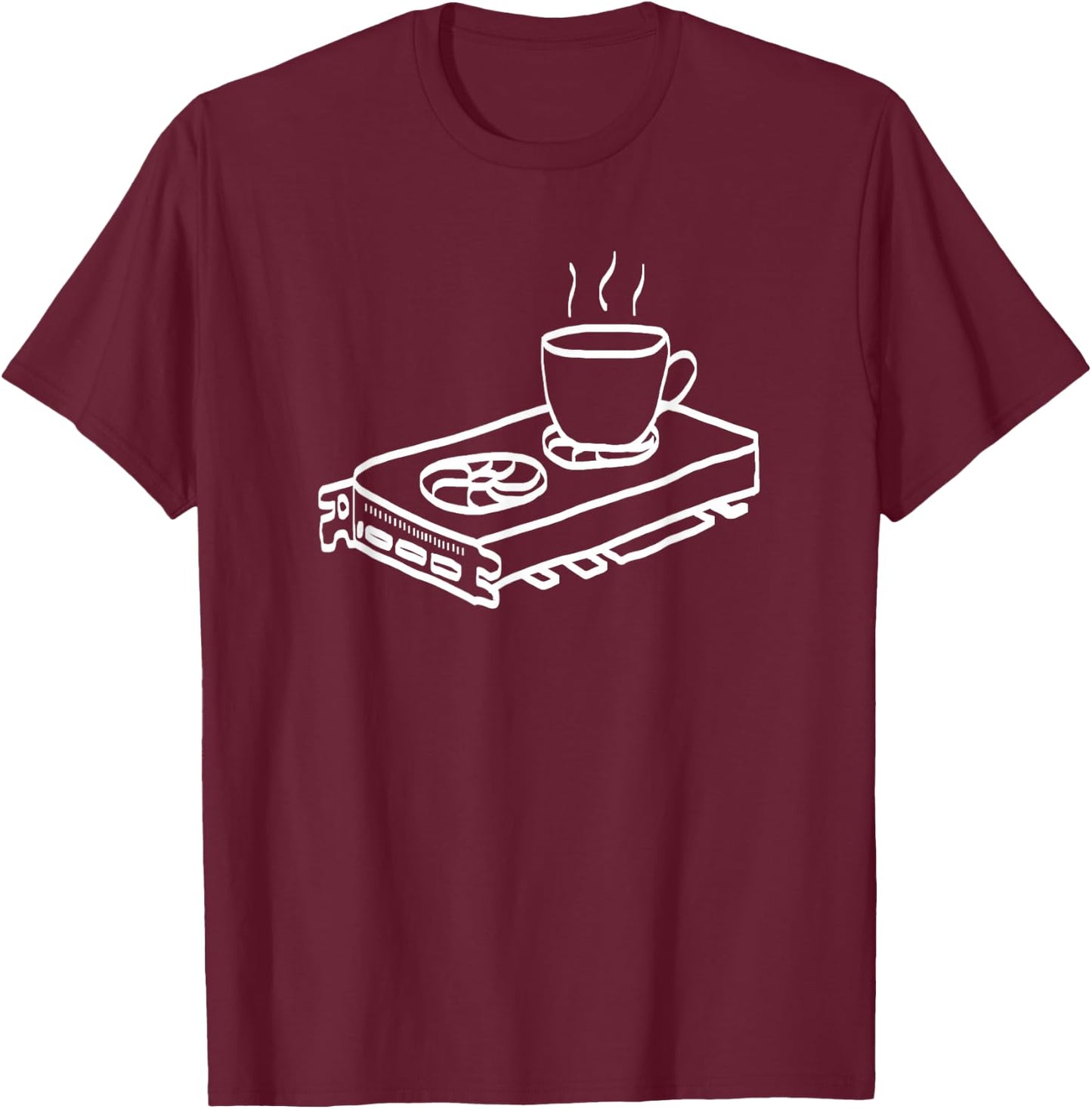 Funny PC Gaming, GPU Cup Holder T-Shirt - T-Shirt | Maroon