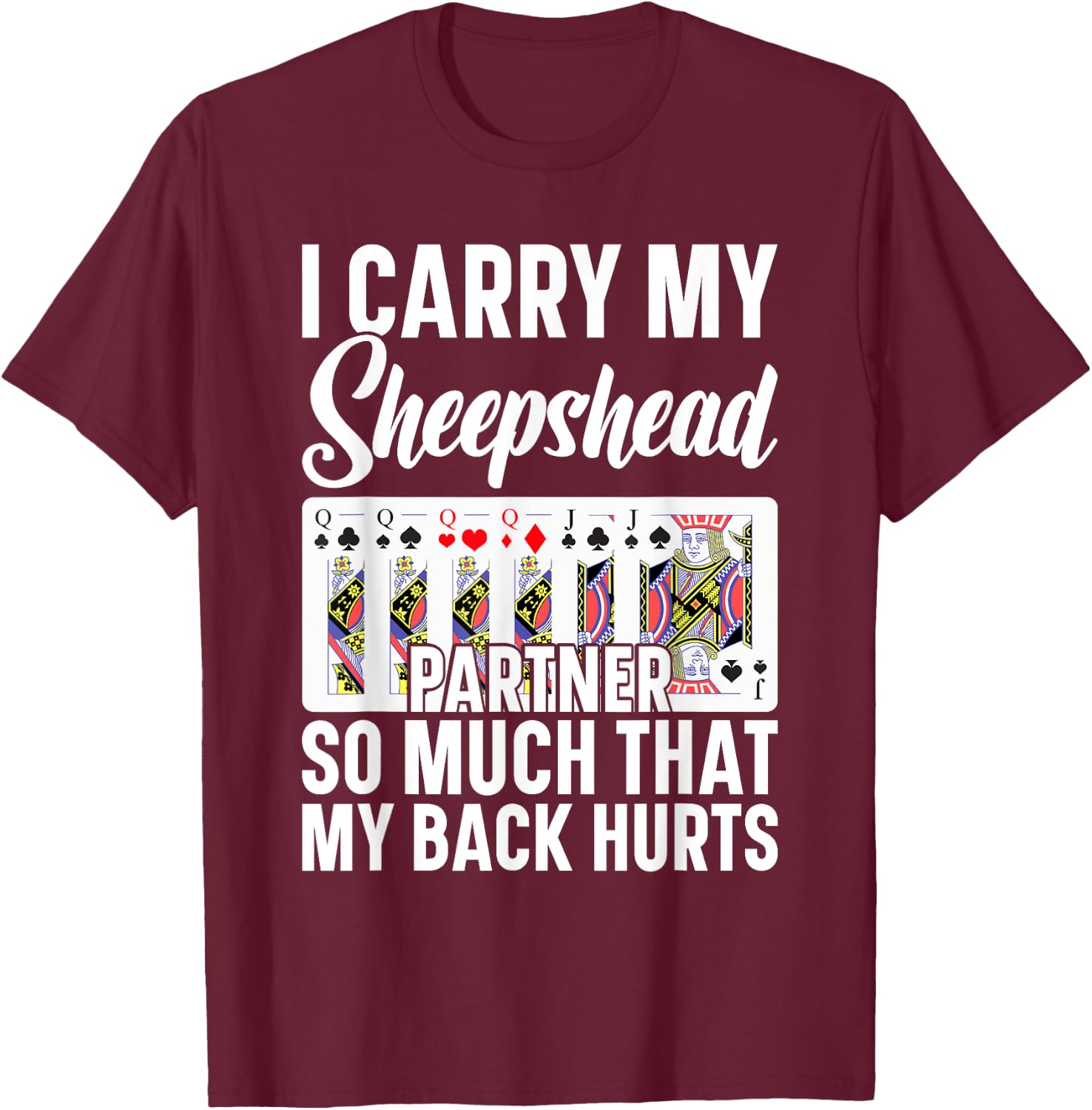 Sheepshead Game Sheepshead Card Game Lover Sheepshead T-Shirt - T-Shirt | Maroon