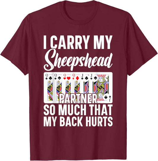 Sheepshead Game Sheepshead Card Game Lover Sheepshead T-Shirt - T-Shirt | Maroon