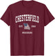 Chesterfield Missouri MO Vintage American Flag Sports Design T-Shirt - T-Shirt | Maroon
