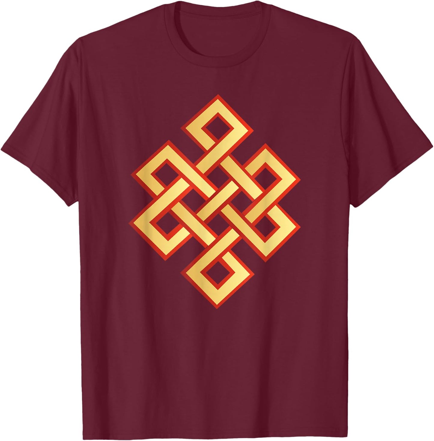 Endless Knot Eternal Knot Buddhism Jainism Wisdom Cycle T-Shirt - T-Shirt | Maroon