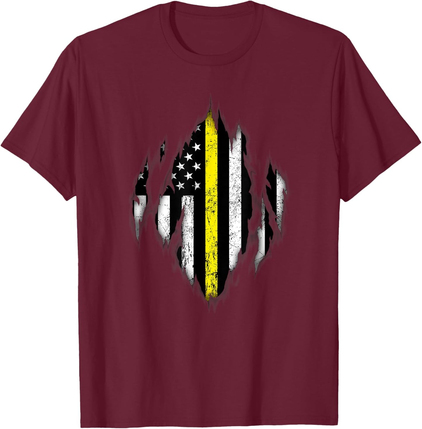 Thin Yellow Line - Tow Lives Matter T-Shirt - T-Shirt | Maroon