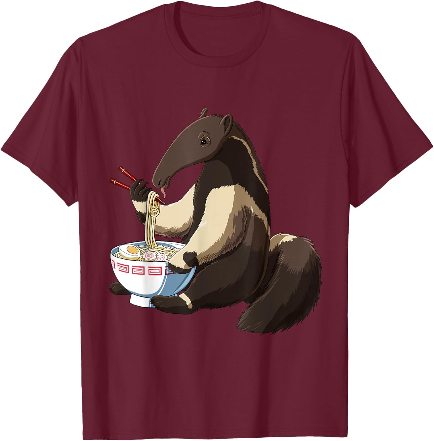 Funny Anteater Gifts Anime Cartoon Anteater , Black, Small T-Shirt - T-Shirt | Maroon
