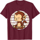 Cute Monkey Meditating Chakra Yoga Meditation Namaste T-Shirt - T-Shirt | Maroon