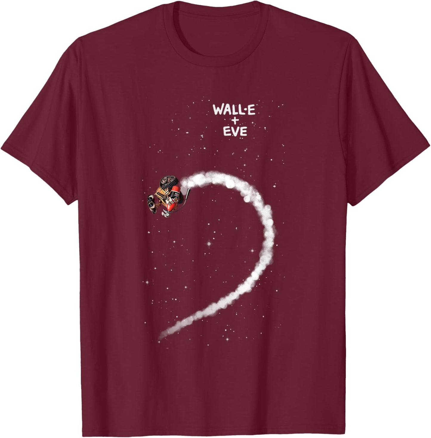 Disney Pixar Wall-E + EVE Left Half Heart Couples T-Shirt - T-Shirt | Maroon