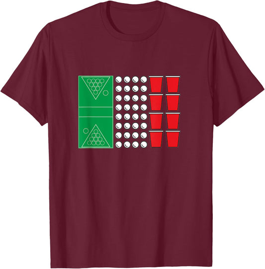 Beer Pong Italy Flag Italian Beerpong Italia T-Shirt - T-Shirt | Maroon