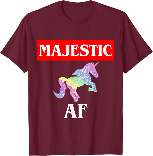 Majestic AF Unicorn T-Shirt - T-Shirt | Maroon