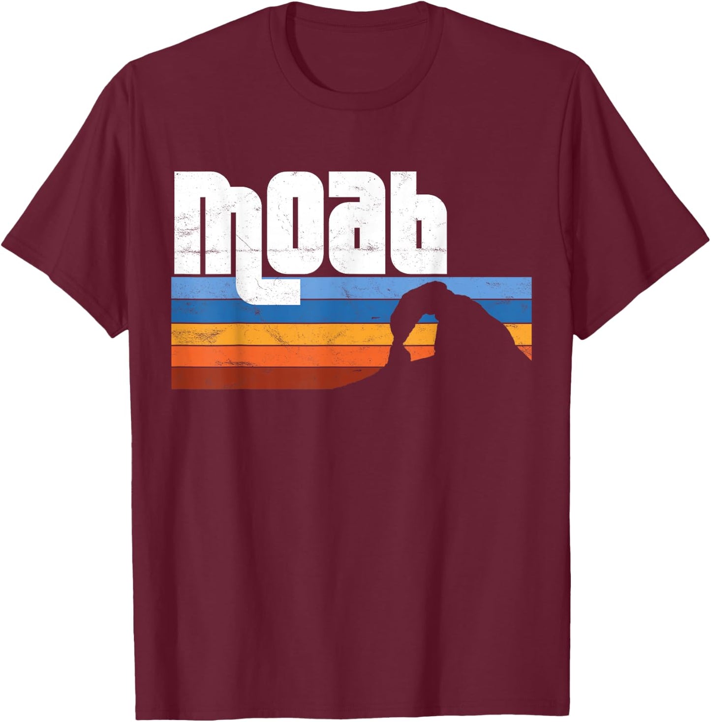 Moab Utah UT Arches Canyonlands National Park Retro Sunset T-Shirt - T-Shirt | Maroon
