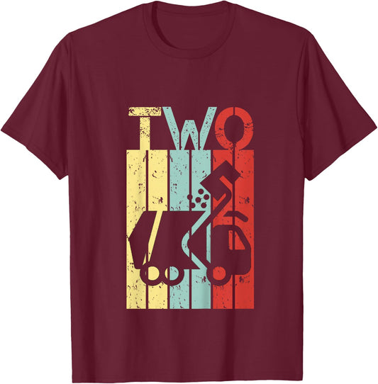 2 Year Old Garbage Truck Birthday Boy Girl 2nd birthday T-Shirt - T-Shirt | Maroon