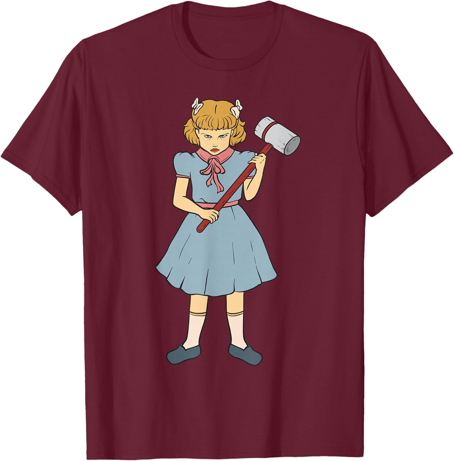 Hammer Girl - Clementine - Gothic Punk Rock Goth Horror Fan T-Shirt - T-Shirt | Maroon