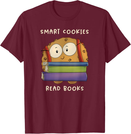 Smart Cookies Read Books National Reading Day T-Shirt - T-Shirt | Maroon
