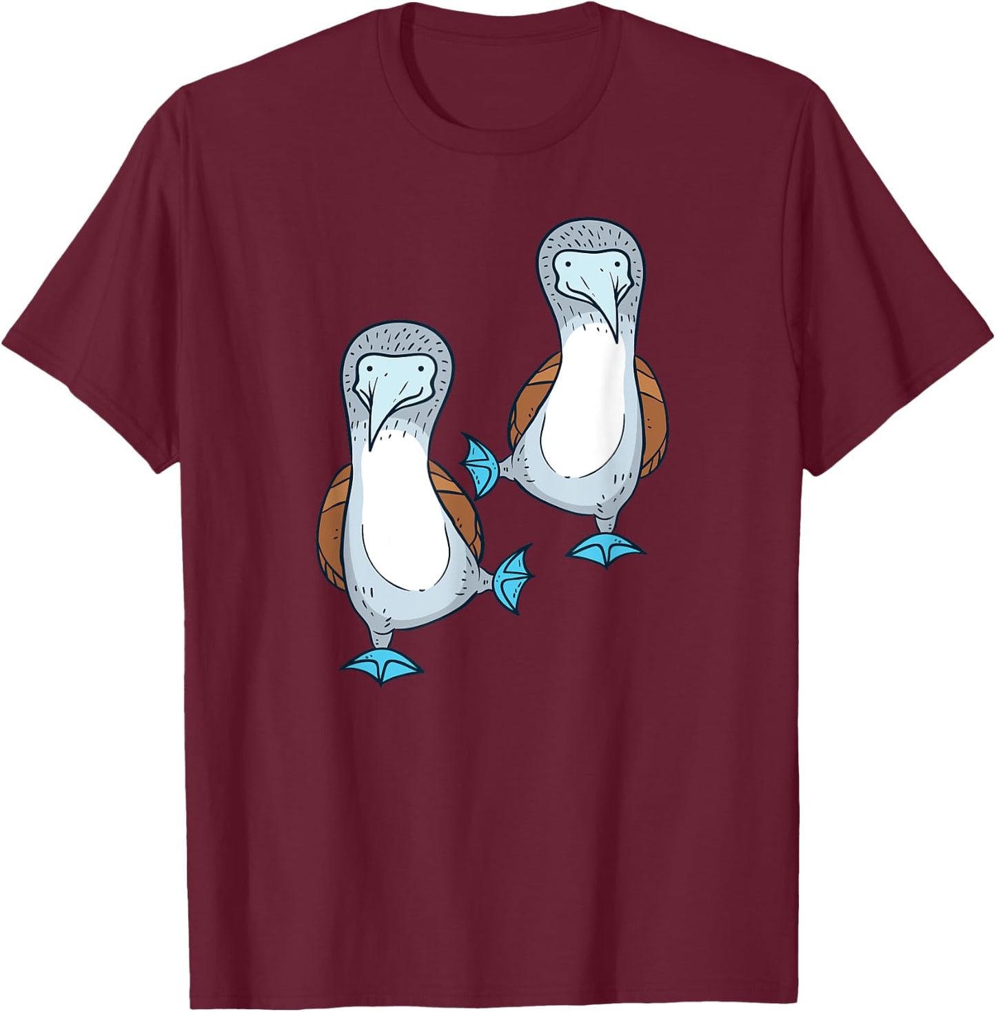 Dancing Sea Bird Fancy Blue Foot Booby - Funny Ornithology T-Shirt - T-Shirt | Maroon