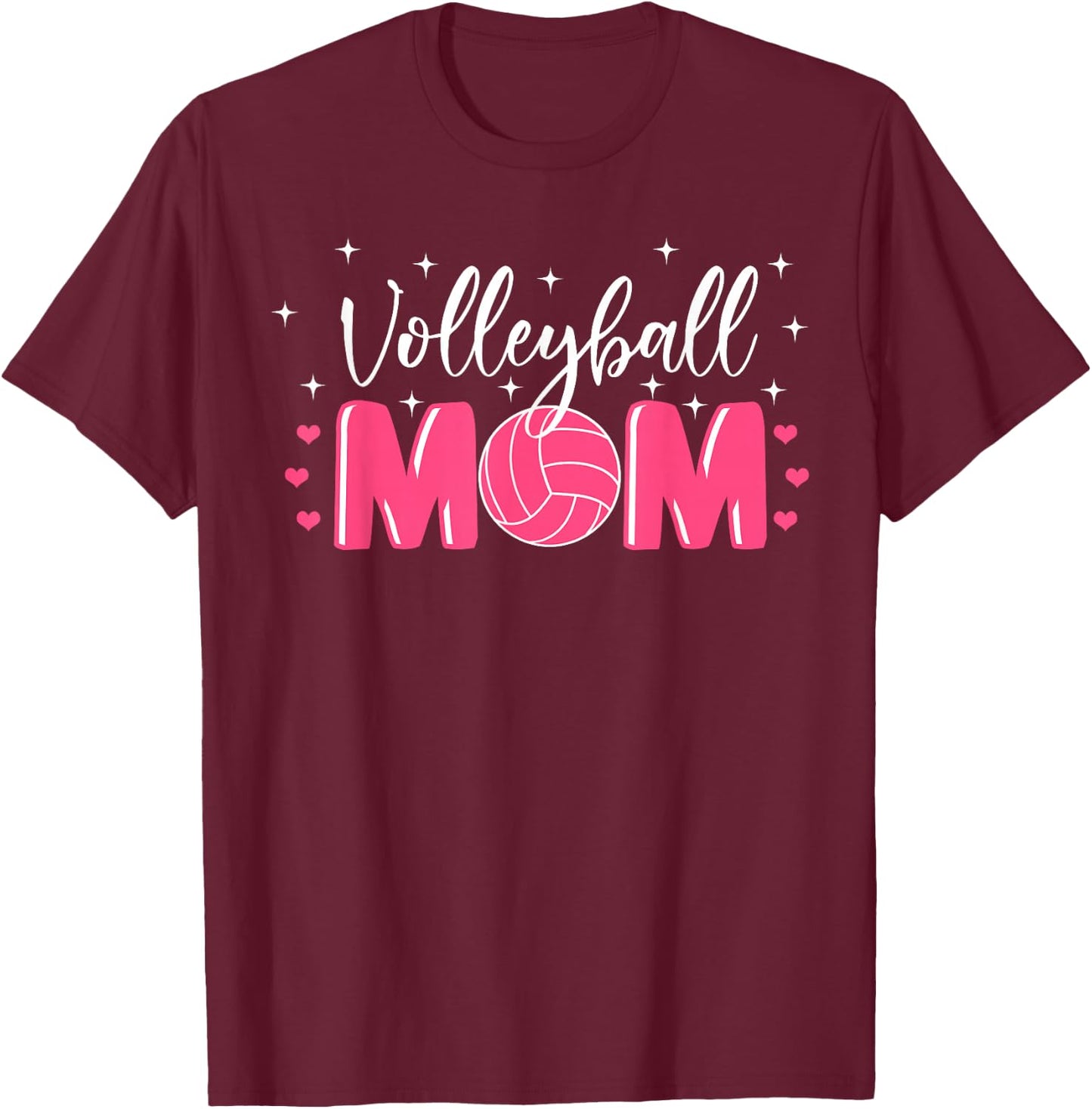 Volleyball Mom Player Mother's Day Mommy Team Sport Fan T-Shirt - T-Shirt | Maroon