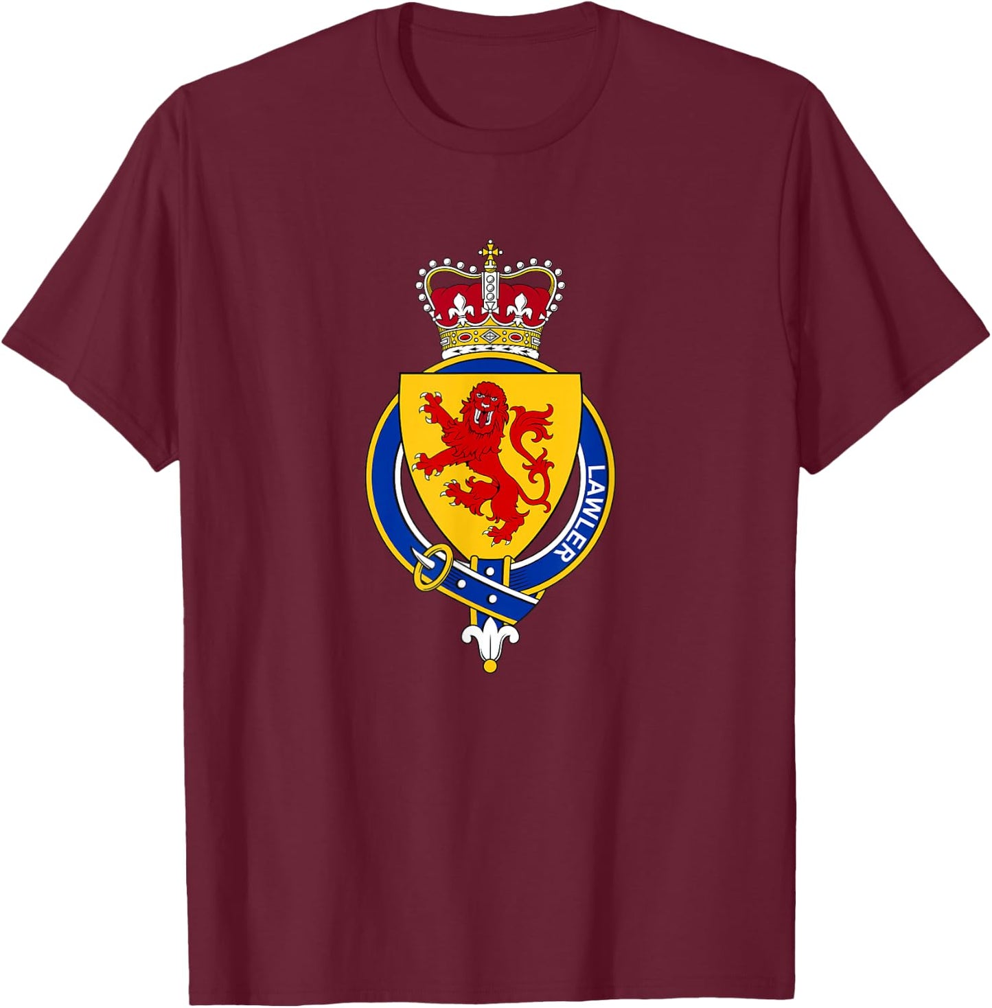 Lawler Coat of Arms - Family Crest T-Shirt - T-Shirt | Maroon
