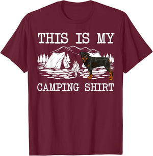 Campfire Rottweiler Dog This Is My Camping T-Shirt - T-Shirt | Maroon