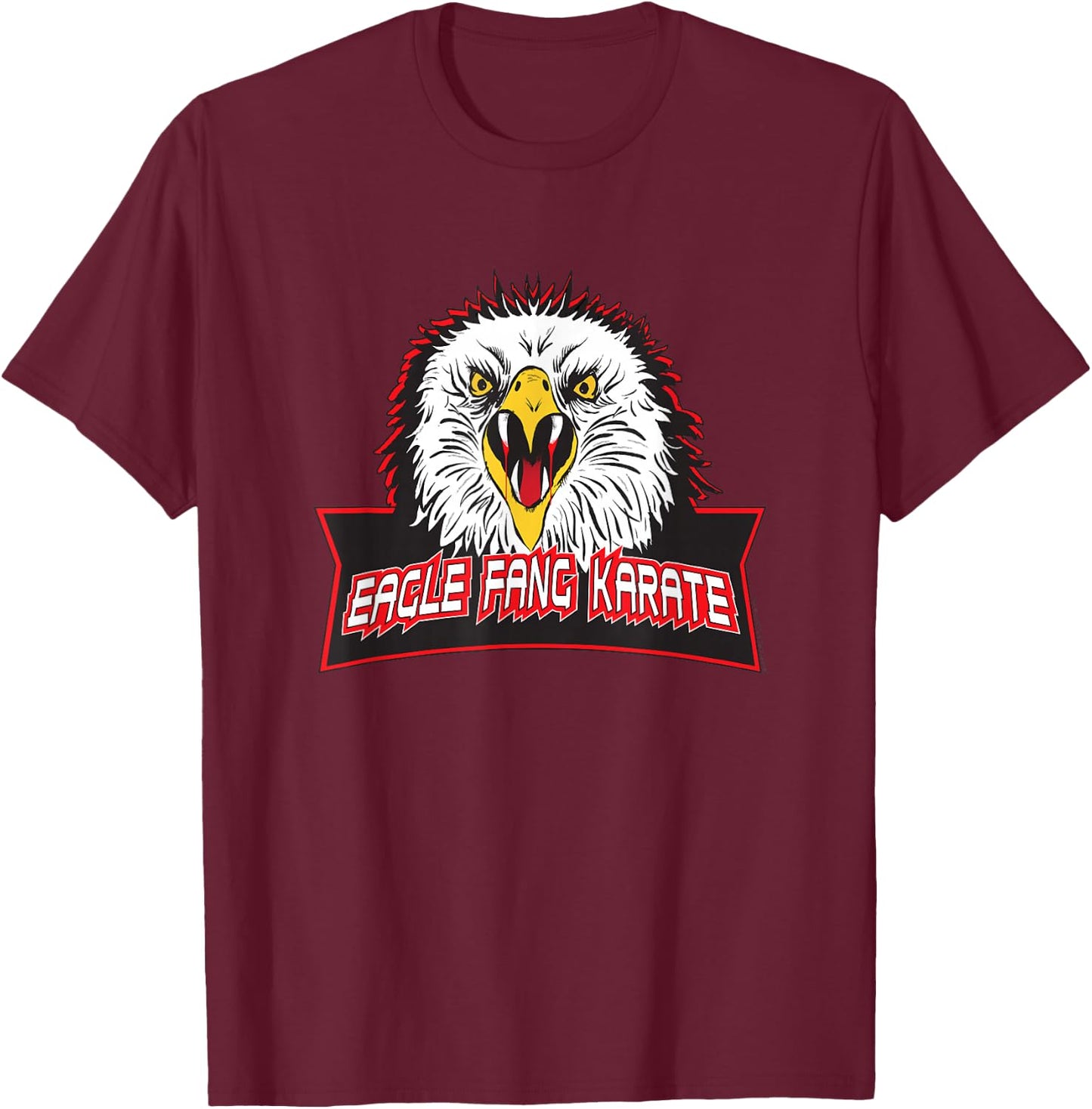 Cobra Kai Eagle Fang Logo TV Show T-Shirt - T-Shirt | Maroon
