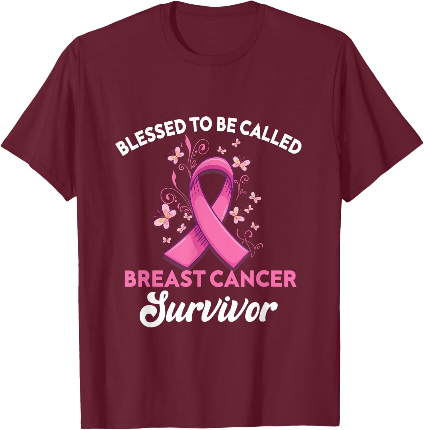 Support Breast Cancer survivor Breast Cancer Awareness T-Shirt - T-Shirt | Maroon
